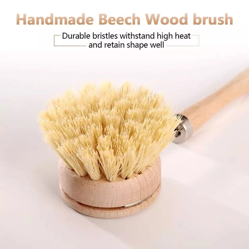 wooden dish brush with replaceable head